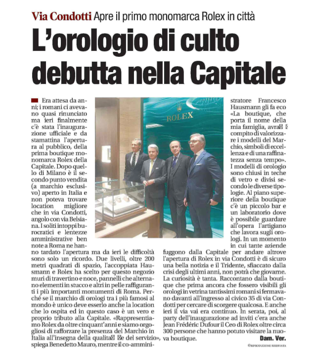 Rolex boutique opening hits the headlines