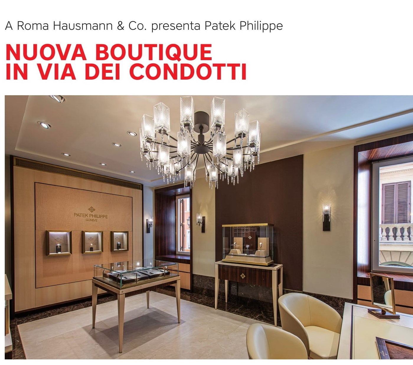 La nuova boutique Patek Philippe e la collezione dedicata a Roma protagoniste della stampa