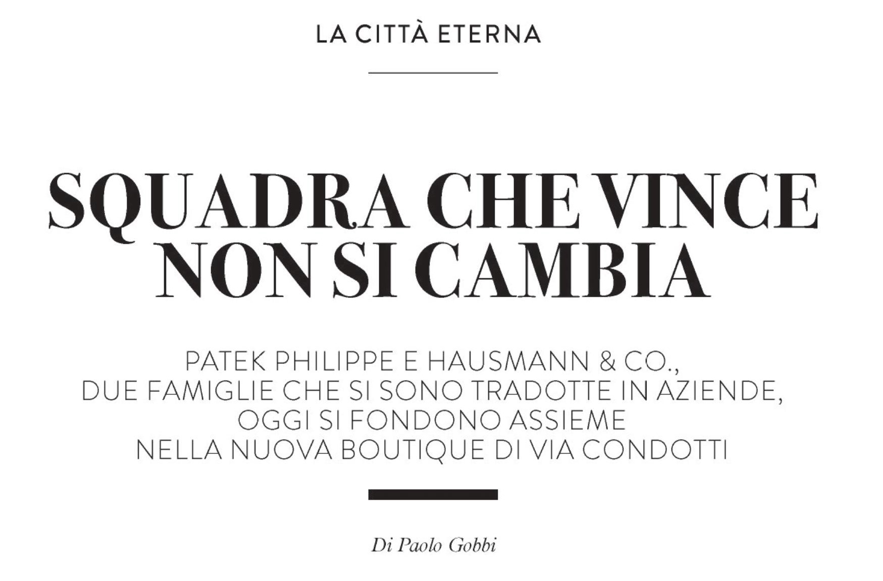 225 years of Hausmann & Co.: a word from the protagonists