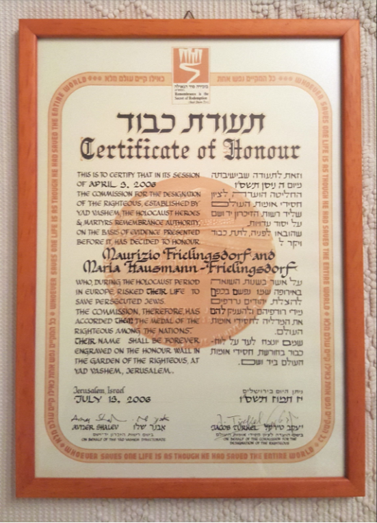 The engagement during World War Two and the recognition of “Righteus Among The Nations”