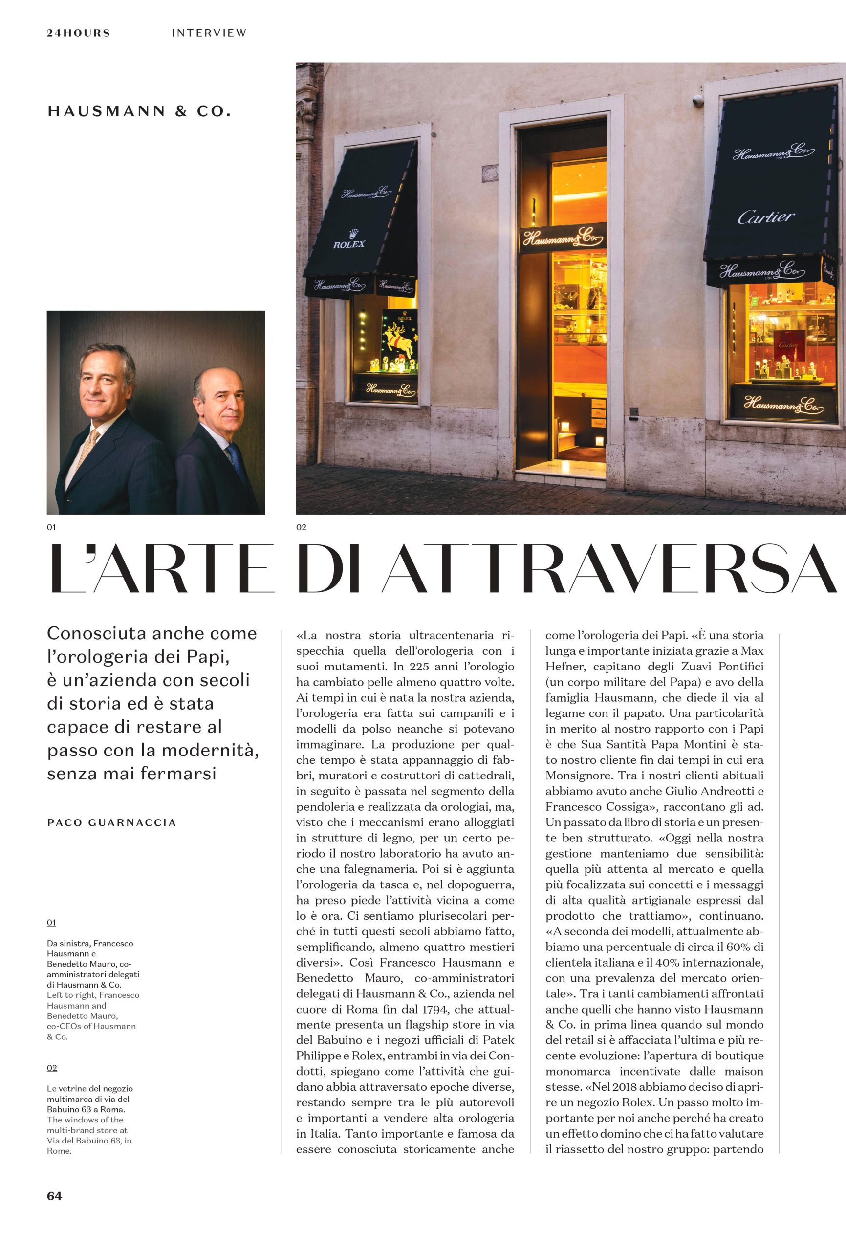 La stampa parla di Hausmann & Co.: le uscite del mese