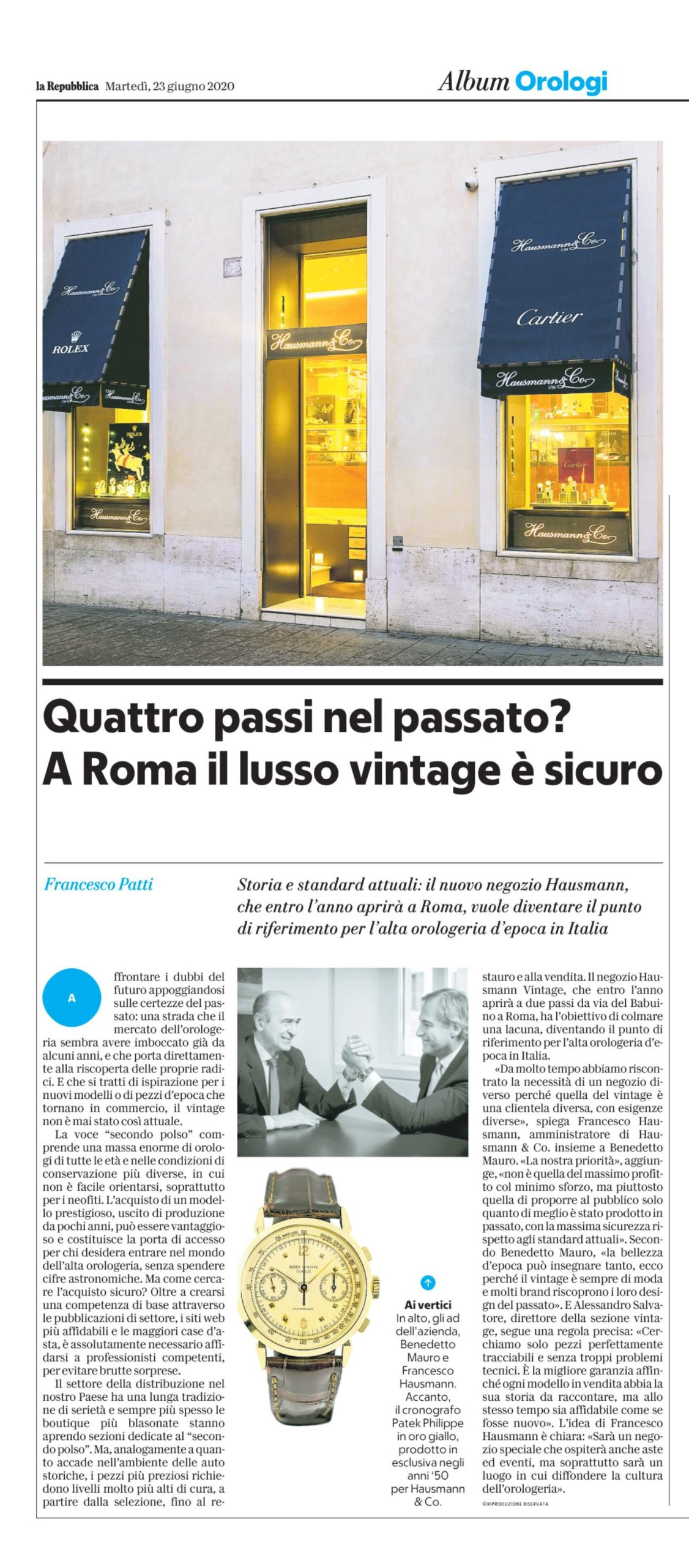 La stampa parla di Hausmann & Co.: le uscite del mese