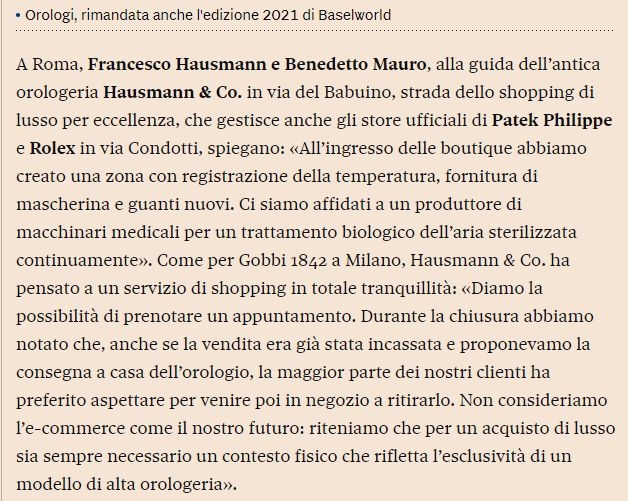 La stampa parla di Hausmann & Co.: le uscite del mese