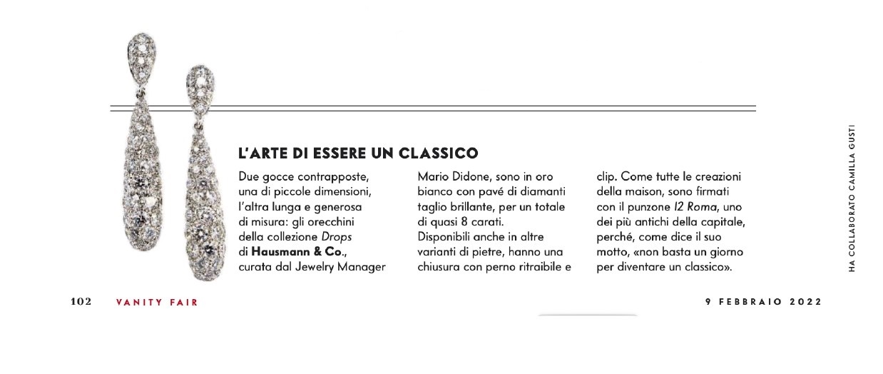 Vanity Fair chooses Hausmann & Co. jewels