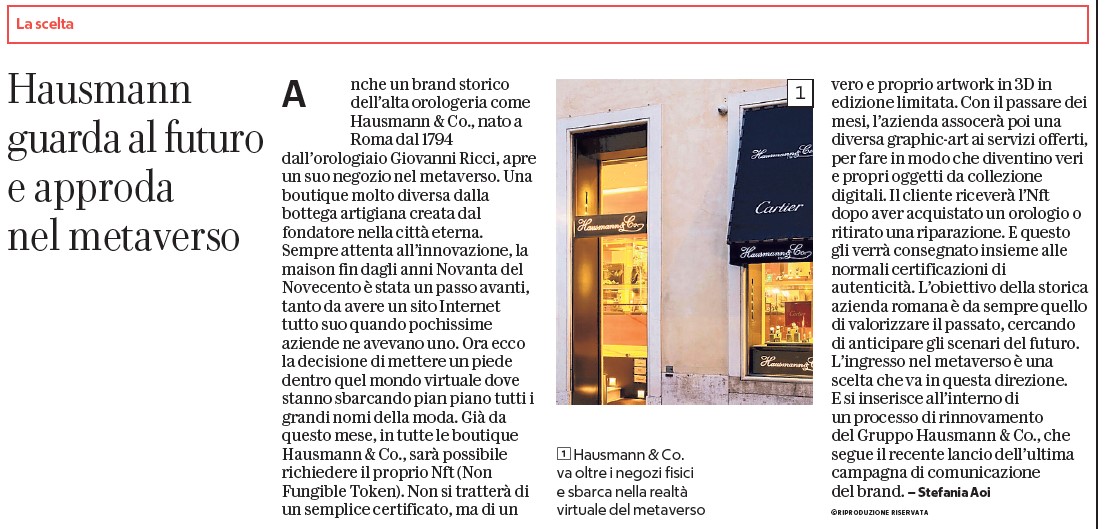 Hausmann & Co. is the first fine watch retailer to join Web 3.0