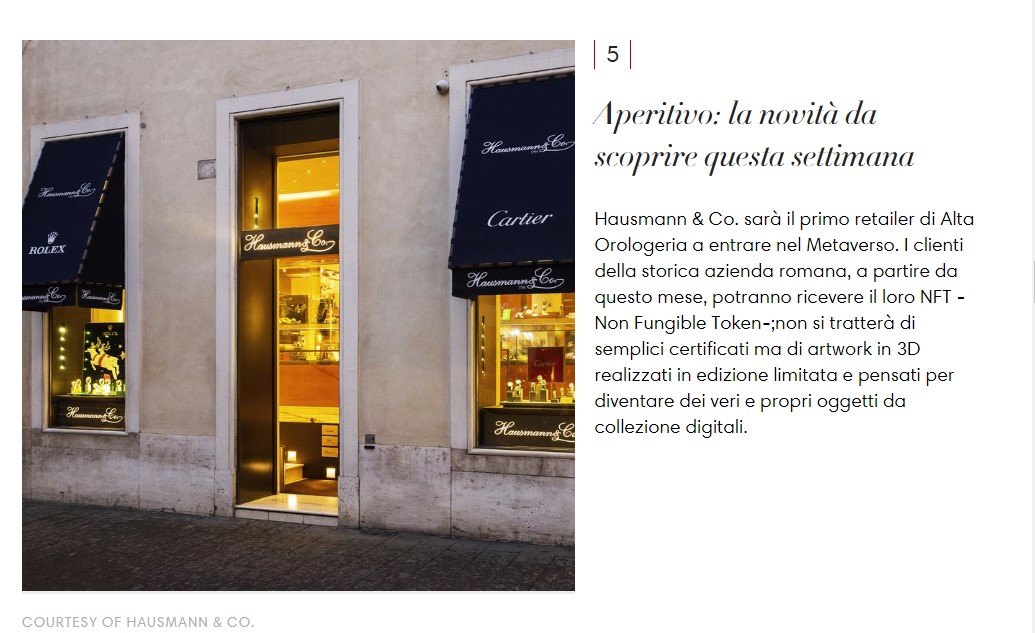 Hausmann & Co. is the first fine watch retailer to join Web 3.0