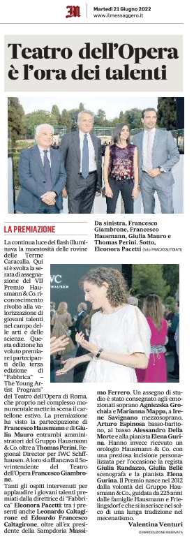 The Hausmann & Co. Award starred in the June Press release