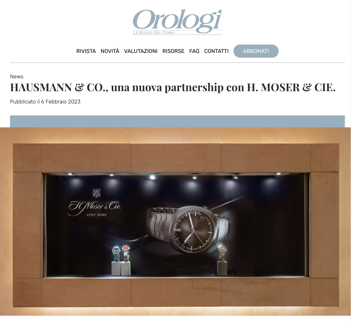 H. Moser & Cie. lands at Hausmann & Co.