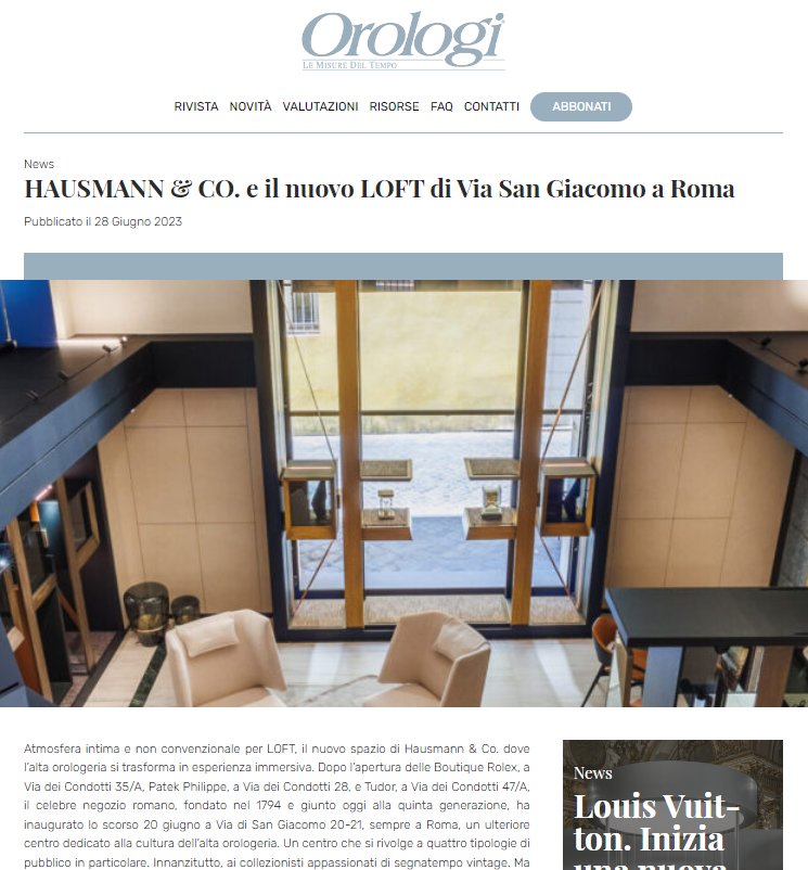 LOFT &ndash; l&rsquo;atelier del tempo