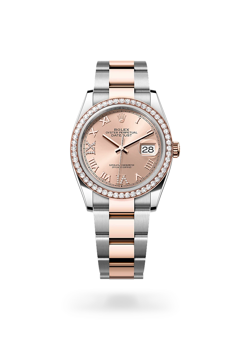 Rolex 
Datejust 36
Oyster, 36 mm, Oystersteel, Everose gold and diamonds
M126281RBR-0016