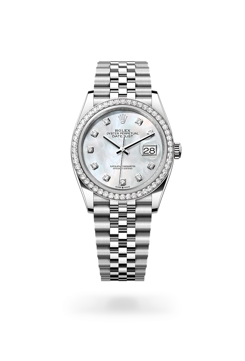 Rolex 
Datejust 36
Oyster, 36 mm, Oystersteel, white gold and diamonds
M126284RBR-0011
