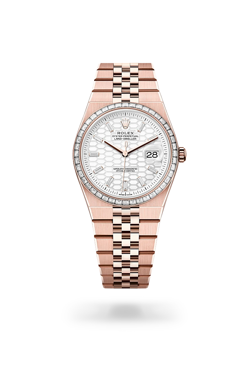 Rolex 
Land-Dweller 36
Oyster, 36 mm, Everose gold and diamonds
M127285TBR-0002