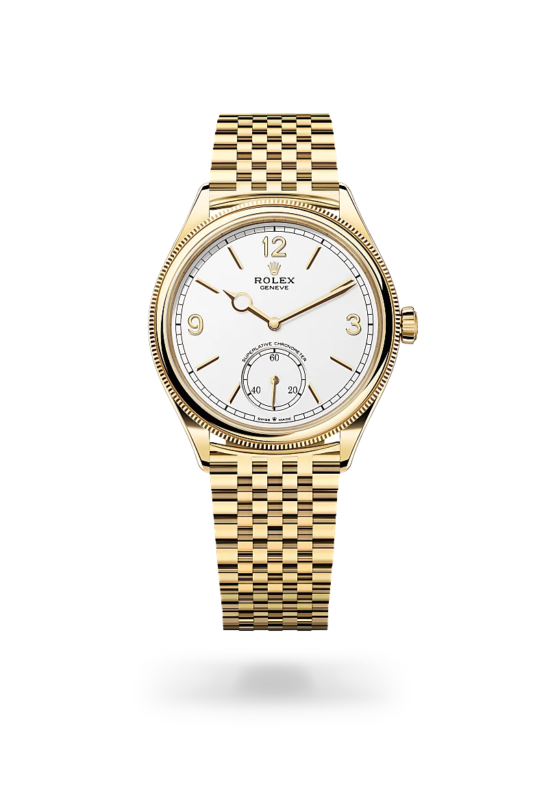 Rolex 
1908
39 mm, 18 ct yellow gold, polished finish
M52508-0008